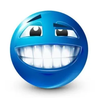 🥴 Emoji, Blau, Lächeln, Fröhlich, Albern, Zähne whatsapp sticker
