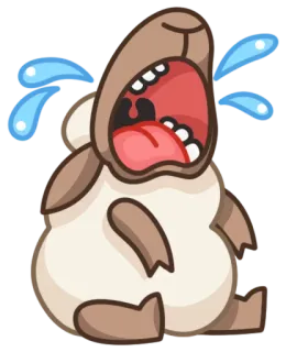 😭 ovelha, chorando, triste, desenho animado, animal, lágrimas, emocional telegram sticker