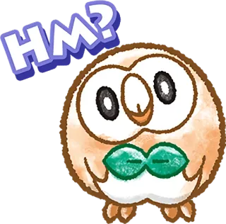 😕 HM? owl, cute, question, thinking, hmm, bird, animal telegram sticker