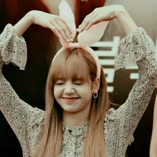 🥺 mujer, orejas de conejo, retrato, lindo, sonrisa, feliz telegram sticker