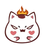 😡 kucing, binatang, marah, api whatsapp sticker