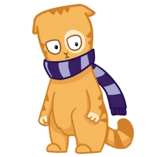 😒 cat, scarf, cartoon, animal, sticker telegram sticker