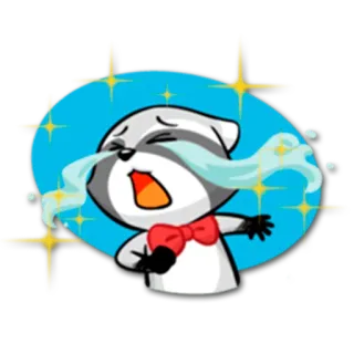 😭 pleurer, triste, raton laveur, animal, dessin animé, émotion, larmes whatsapp sticker