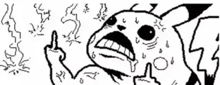 🖕 c19ab8da Pikachu ポケモン, 中指, 失礼, 雷, 怒り telegram sticker