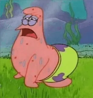 😭 124a90c5 Patrick Star SpongeBob SquarePants アニメ, 汗, 疲れた, パトリック, スポンジボブ whatsapp sticker