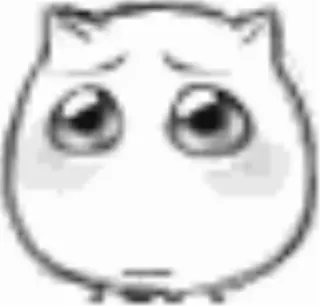 😶 e6c663a1 verdrietig, kat, cartoon, tekening, schattig whatsapp sticker