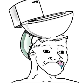 🥴 07c4c858 Wojak Meme, Soyjak, Otak, Toilet, Degradasi telegram sticker