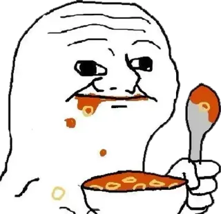 🤔 499d443b wojak, makan, sup, makan, makanan telegram sticker