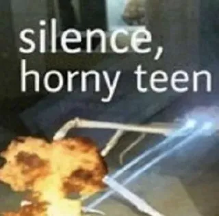 😐 9a18909e silence, horny teen teks, meme, lucu, remaja, diam telegram sticker