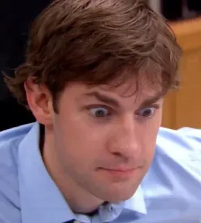 😳 9e87d7a7 Jim Halpert The Office terkejut, lucu, komedi, tv, John Krasinski telegram sticker