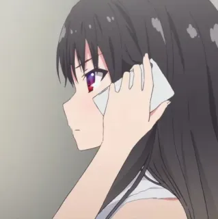 ⚜️ 4cb6f4a1 动漫, 女孩, 手机, 校服 telegram sticker