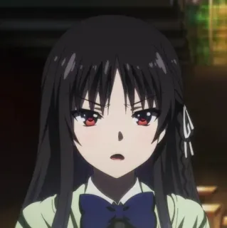 ⚜️ 676c69f7 动漫, 生气, 女孩, 红眼睛, 校服, 烦躁 telegram sticker