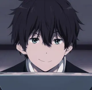 🎐 6ecb3b82 动漫, 男孩, 微笑, 男性, 卡通, 肖像 telegram sticker