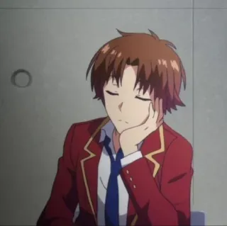 🍁 c48a1de6 动漫, 睡觉, 男孩, 制服, 室内 telegram sticker