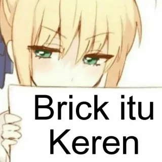 💪 19042aba Brick itu Keren anime, girl, brick, text whatsapp sticker