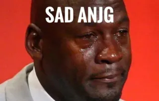 🤔 50515d52 SAD ANJG crying, sad, meme, michael jordan whatsapp sticker