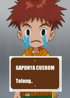 🤔 c5354a8b GAPUNYA CUSROM
 Tolong.. anime, crying, pleading, help, custom rom whatsapp sticker