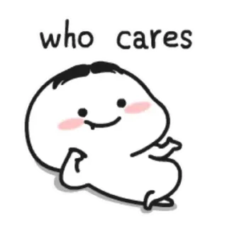 🥱 09e5e620 who cares cartone animato, espressione, carino, indifferenza, negligente whatsapp sticker