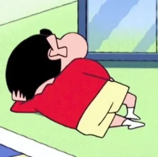 💈 efe7394e Shin-chan Cartone animato, Bambino, Sdraiato, Anime whatsapp sticker