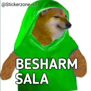 🏵 f05b98be BESHARAM SALA doge, cane, tradizionale, indiano whatsapp sticker