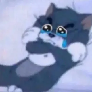 💔 fbed5935 Tom Cat Cartone animato, Triste, Piangere, Tom, Gatto whatsapp sticker