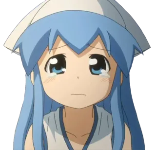 😢 066d6c6b Ika Musume Squid Girl anime, płacz, smutny, Squid Girl, Ika Musume, słodki, manga telegram sticker