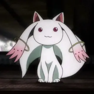 🤔 14c0ccf3 Kyubey Puella Magi Madoka Magica Anime, Kot, Magiczny, Maskotka, Słodki telegram sticker