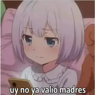 🤔 45350406 uy no ya valió madres Anime, Dziewczyna, Smutna, Telefon, Tekst telegram sticker