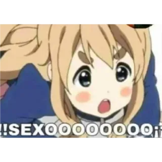 😈 61f9305f SEXOOOOOOOOOO anime, dziewczyna, zszokowana, wykrzyknik telegram sticker