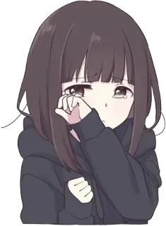 😢 75a072c4 Anime, Dziewczyna, Płacząca, Smutna, Kawaii telegram sticker