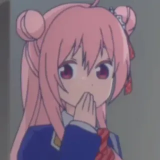 🤭 76898d39 anime, dziewczyna, różowe włosy, słodka, zaskoczona, mundurek szkolny telegram sticker