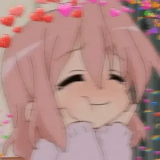 ☺️ 7c507fcf Anime, Słodkie, Serca, Dziewczyna, Kreskówka telegram sticker