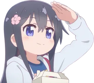 🤚 80077cd7 Anime, Dziewczyna, Salut, Kawaii, Słodkie telegram sticker