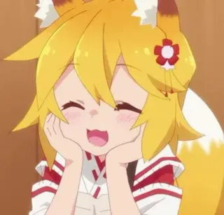 😁 a053e9ff Anime, Lis, Kawaii, Słodkie, Uśmiechnięty telegram sticker