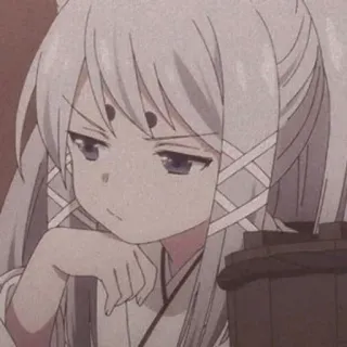 💛 d5cead2f anime, dziewczyna, smutny, długie włosy telegram sticker