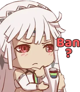❌ ee353ad1 Ban? Anime, Pytanie, Chibi, Słodki, Postać telegram sticker