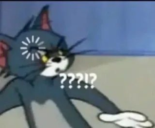 🤔 db0258a7 Tom Cat ????? Мультфильм, В замешательстве, Кот, Мем telegram sticker