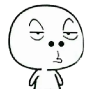 😒 0a084076 Cartoon, Uitdrukkingsloos, Wit, Minimalistisch telegram sticker