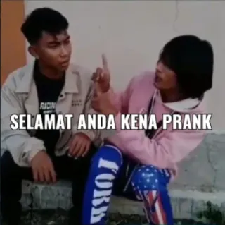 😝 689f656e SELAMAT ANDA KENA PRANK grap, grappig, grapje, Indonesië telegram sticker