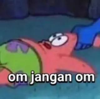😖 6951cbc3 Patrick Star SpongeBob SquarePants om jangan om patrick, spongebob, meme, cartoon telegram sticker