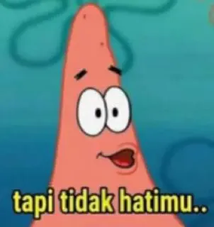 😔 cb7465fe Patrick Star Spongebob Squarepants tapi tidak hatimu.. patrick, spongebob, cartoon, meme telegram sticker
