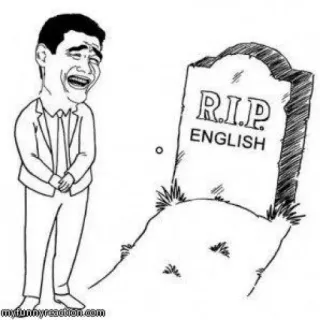 😂 56d15aea R.I.P. ENGLISH meme, hài hước, lol, cười, rip, tiếng Anh telegram sticker