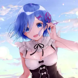 ❤️ 23450ef5 Rem อนิเมะ, เมด, ผมสีฟ้า, Re:Zero, ไวฟุ telegram sticker