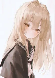 🤩 b0ad54b3 อนิเมะ, ผู้หญิง, ผมบลอนด์, ชุดนักเรียน, น่ารัก telegram sticker