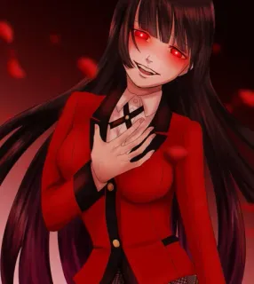 ❤️ d18be251 Yumeko Jabami Kakegurui อนิเมะ, คาเคกุรุย, ยูเมโกะ, การพนัน, ตาสีแดง telegram sticker