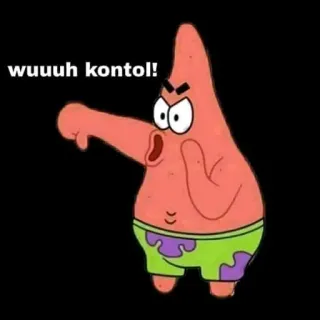 🤬 166cc0cc Patrick Star Spongebob Squarepants wuuuh kontol! patrick, spongebob, insult, anger, offensive telegram sticker