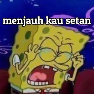 😒 32caa991 Spongebob menjauh kau setan spongebob, cartoon, meme telegram sticker