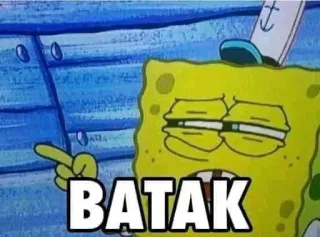 😐 d115391a Spongebob Squarepants BATAK spongebob, cartoon, meme telegram sticker