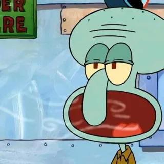 😲 e852013b Squidward Tentacles SpongeBob SquarePants cartoon, squidward, spongebob, nickelodeon telegram sticker