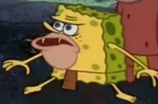 🤪 f0555b54 Spongebob Squarepants cartoon, spongebob, caveman, spongebob squarepants telegram sticker